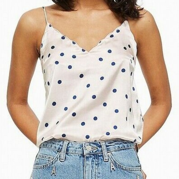 Topshop Tops - New TopShop Pink and Blue Pokadot Cami Top